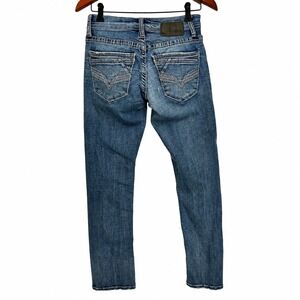 BKE Jake Straight Jeans Mens 28x30 Medium Wash Denim Contrast Stitch Stretch